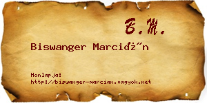 Biswanger Marcián névjegykártya